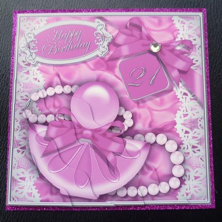 21st Perfume Lace N Pearls Wavy Corner Side Stacker Topper by Charlie Angel