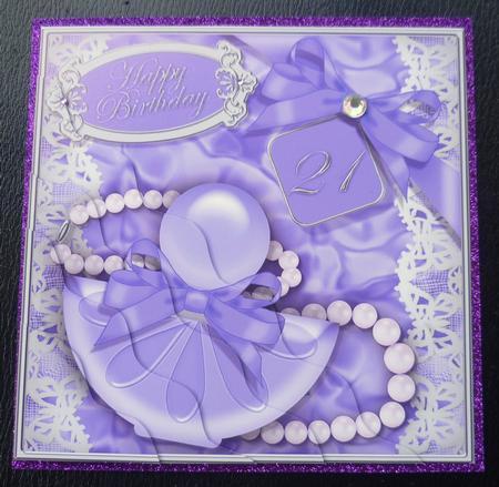 21st Perfume Lace N Pearls Wavy Corner Side Stacker Topper by Charlie Angel
