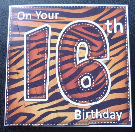 Funky Fun Zebra Print 16th Birthday Wavy Corner Side Stacker by Charlie Angel