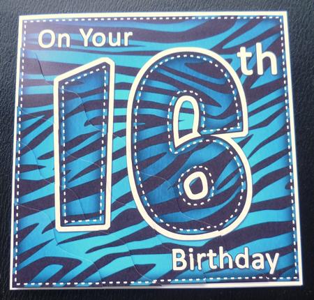 Funky Fun Zebra Print 16th Birthday Wavy Corner Side Stacker by Charlie Angel
