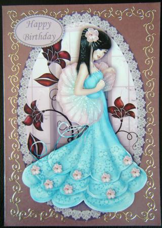 Oriental Lady Lotus Topper and Decoupage by Charlie Angel