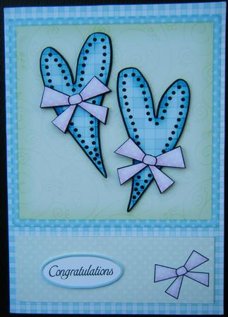 Funky Hearts Easel Card Kit with 3D Decoupage Topper by Charlie Angel