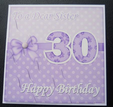 30th Birthday Sister Felties Wavy Corner Side Stacker Topper by Charlie Angel