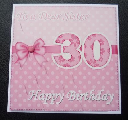 30th Birthday Sister Felties Wavy Corner Side Stacker Topper by Charlie Angel