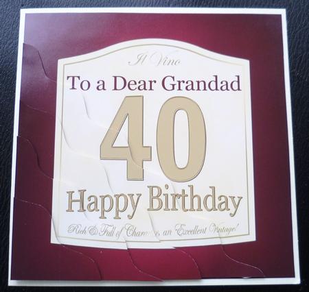 40th Birthday Grandad Wine Label Wavy Corner Side Stacker To by Charlie Angel
