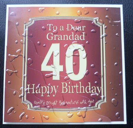 40th Birthday Grandad Beer Label Wavy Corner Side Stacker To by Charlie Angel