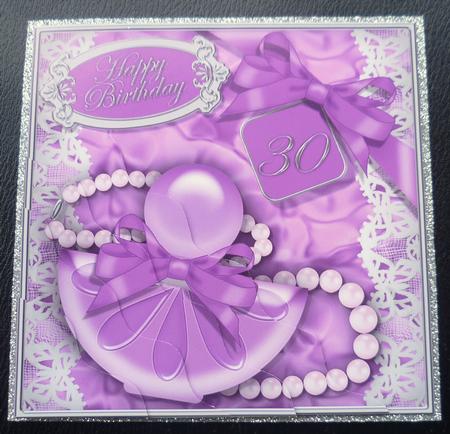 30th Birthday Perfume Lace N Pearls Wavy Corner Side Stacker by Charlie Angel