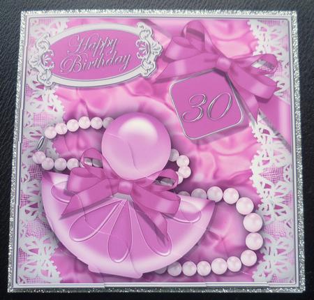 30th Birthday Perfume Lace N Pearls Wavy Corner Side Stacker by Charlie Angel