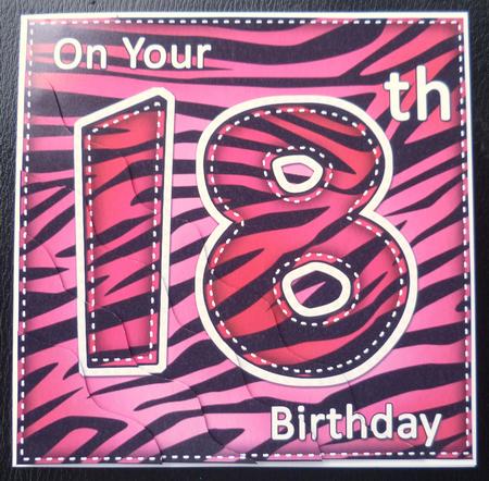 Funky Fun Zebra Print 18th Birthday Wavy Corner Side Stacker by Charlie Angel