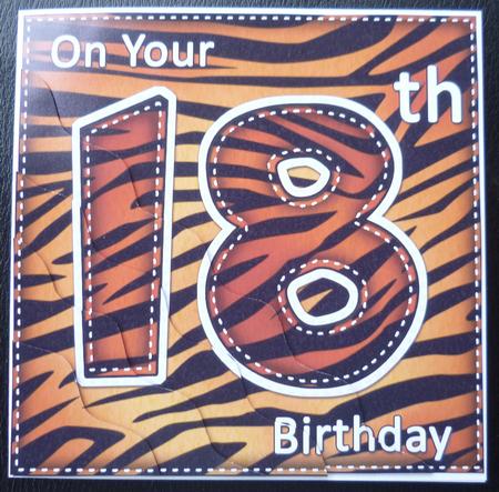Funky Fun Zebra Print 18th Birthday Wavy Corner Side Stacker by Charlie Angel