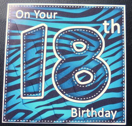 Funky Fun Zebra Print 18th Birthday Wavy Corner Side Stacker by Charlie Angel