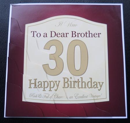 30th Birthday Brother Wine Label Wavy Corner by Charlie Angel