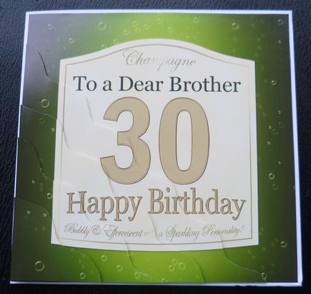 30th Birthday Brother Champagne Label Wavy Corner by Charlie Angel