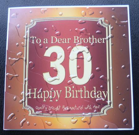 30th Birthday Brother Beer Label Wavy Corner by Charlie Angel