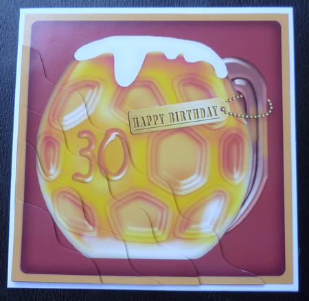 30th Pint of Beer Wavy Corner Side Stacker Topper by Charlie Angel