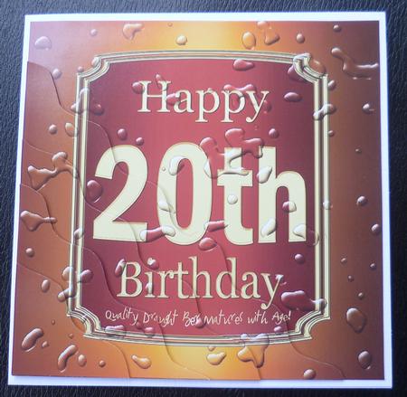 20th Birthday Beer Label Wavy Corner by Charlie Angel