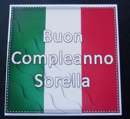 Flying the Flag Italian Happy Birthday Sister by Charlie Angel
