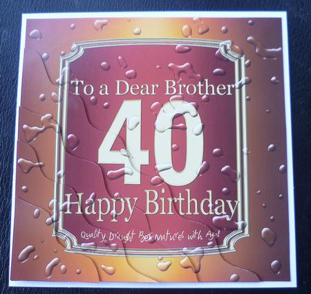 40th Birthday Brother Beer Label Wavy Corner by Charlie Angel