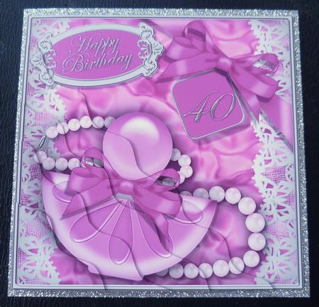 40th Birthday Perfume Lace N Pearls Wavy Corner Side Stacker by Charlie Angel