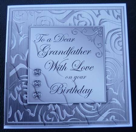 Elegant Metallic Birthday Grandfather Wavy Corner Stacker by Charlie Angel