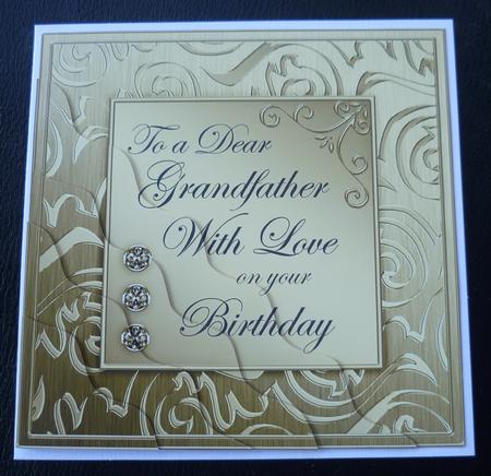 Elegant Metallic Birthday Grandfather Wavy Corner Stacker by Charlie Angel