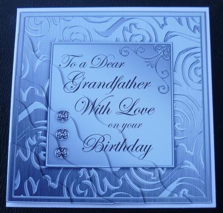 Elegant Metallic Birthday Grandfather Wavy Corner Stacker by Charlie Angel