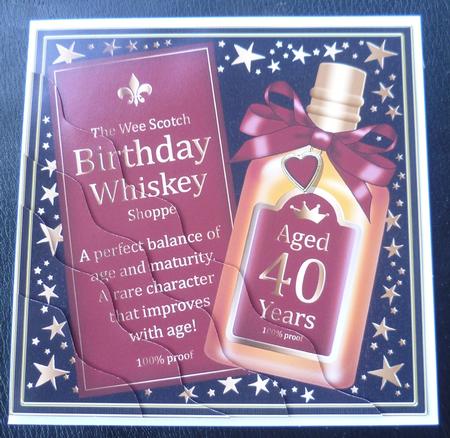 40th Birthday Whisky Wavy Corner Side Stacker Topper by Charlie Angel