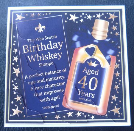 40th Birthday Whisky Wavy Corner Side Stacker Topper by Charlie Angel
