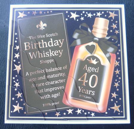 40th Birthday Whisky Wavy Corner Side Stacker Topper by Charlie Angel