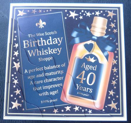 40th Birthday Whisky Wavy Corner Side Stacker Topper by Charlie Angel