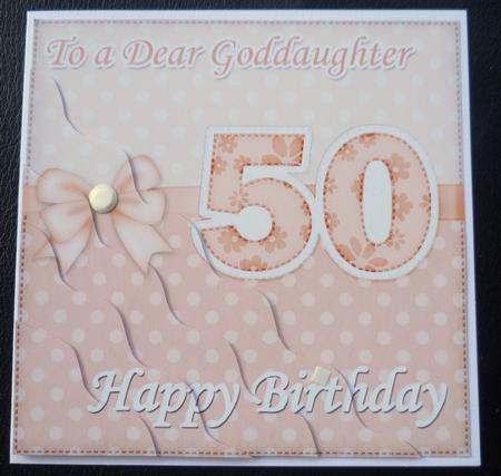 50th Birthday Goddaughter Felties Wavy Corner Side Stacker by Charlie Angel