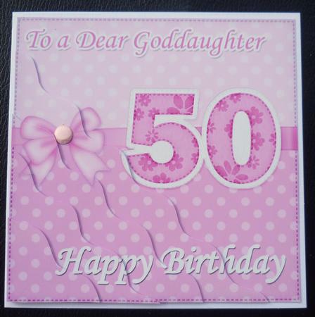 50th Birthday Goddaughter Felties Wavy Corner Side Stacker by Charlie Angel