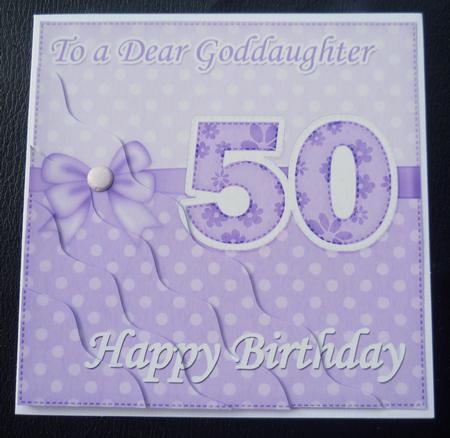 50th Birthday Goddaughter Felties Wavy Corner Side Stacker by Charlie Angel