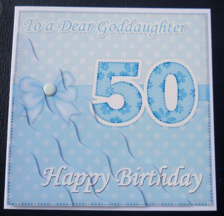 50th Birthday Goddaughter Felties Wavy Corner Side Stacker by Charlie Angel