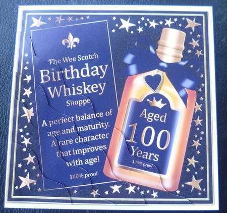 100th Birthday Whisky Wavy Corner Side Stacker Topper by Charlie Angel