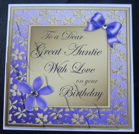Floral Elegance Birthday Great Auntie Wavy Corner by Charlie Angel