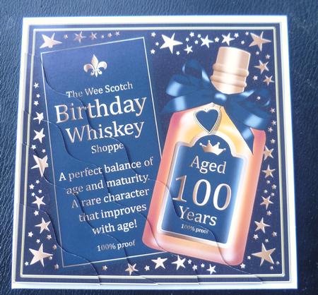 100th Birthday Whisky Wavy Corner Side Stacker Topper by Charlie Angel