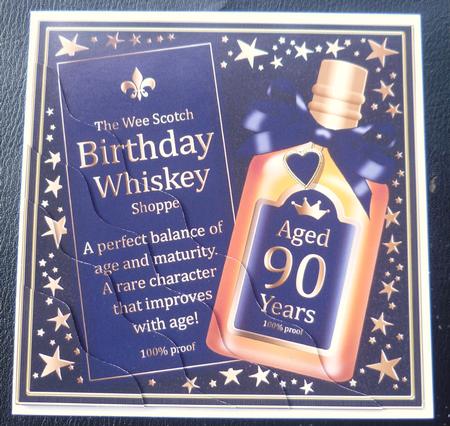 90th Birthday Whisky Wavy Corner Side Stacker Topper by Charlie Angel