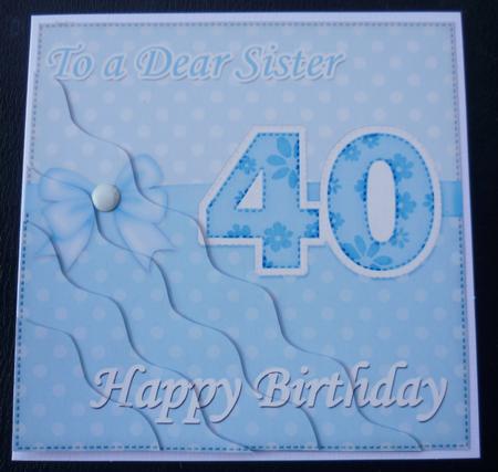 40th Birthday Sister Felties Wavy Corner Side Stacker Topper by Charlie Angel