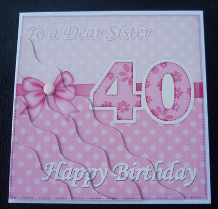 40th Birthday Sister Felties Wavy Corner Side Stacker Topper by Charlie Angel