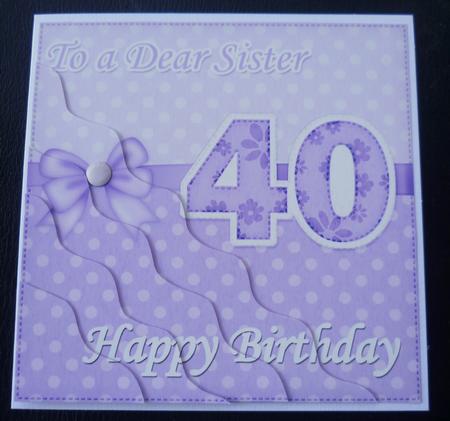 40th Birthday Sister Felties Wavy Corner Side Stacker Topper by Charlie Angel
