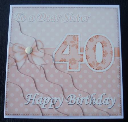 40th Birthday Sister Felties Wavy Corner Side Stacker Topper by Charlie Angel