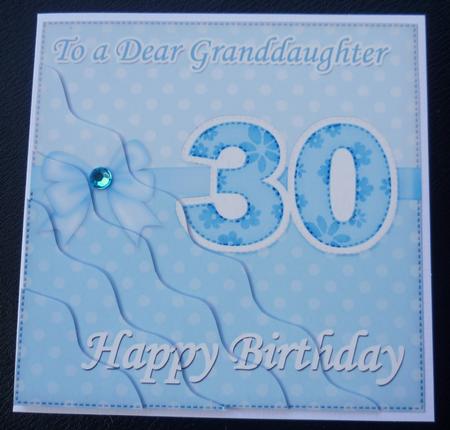 30th Birthday Granddaughter Felties Wavy Corner Side Stacker by Charlie Angel