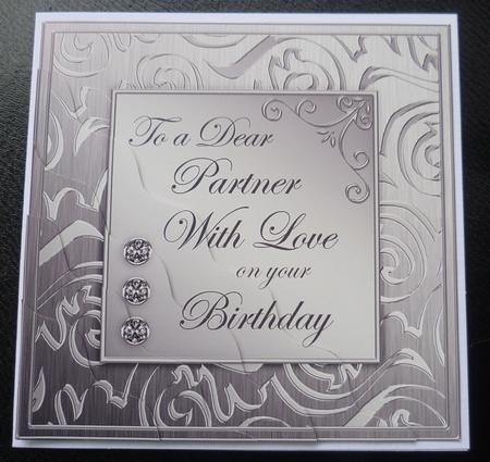 Elegant Metallic Birthday Partner Wavy Corner Stacker by Charlie Angel