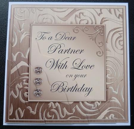 Elegant Metallic Birthday Partner Wavy Corner Stacker by Charlie Angel