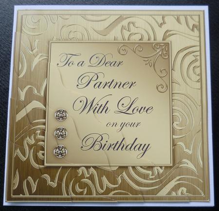 Elegant Metallic Birthday Partner Wavy Corner Stacker by Charlie Angel
