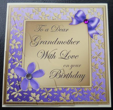 Floral Elegance Birthday Grandmother Wavy Corner by Charlie Angel