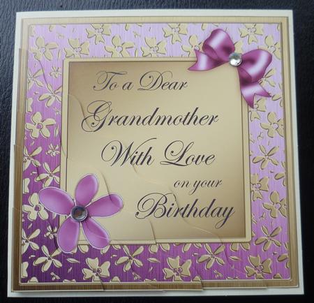Floral Elegance Birthday Grandmother Wavy Corner by Charlie Angel
