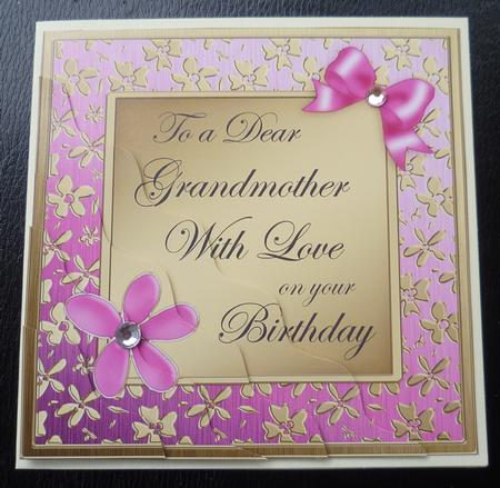 Floral Elegance Birthday Grandmother Wavy Corner by Charlie Angel