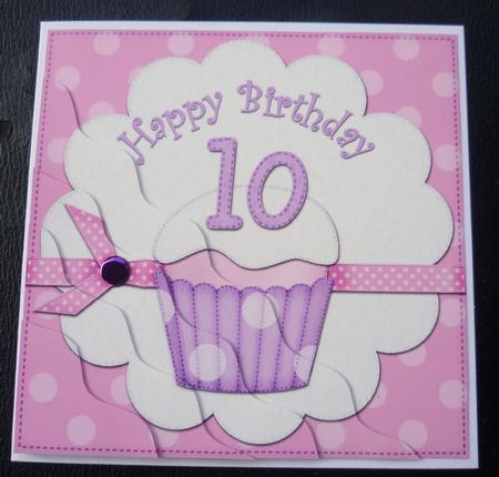 10th Birthday Cupcake Felties Wavy Corner Side Stacker by Charlie Angel